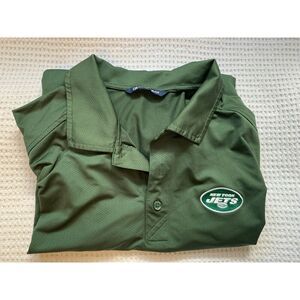 New York Jets Mens Large Green‎ Performance Polo Football NFL